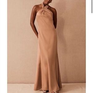 Anthropologie Tan Maxi Dress